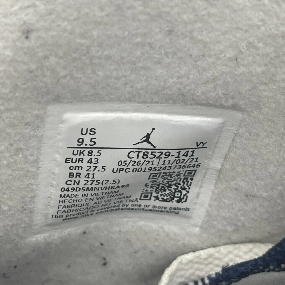 Nike CT8529-141 Air Jordan 6 Retro Men's Size 9.5 'Midnight Navy' Sneakers LEGIT